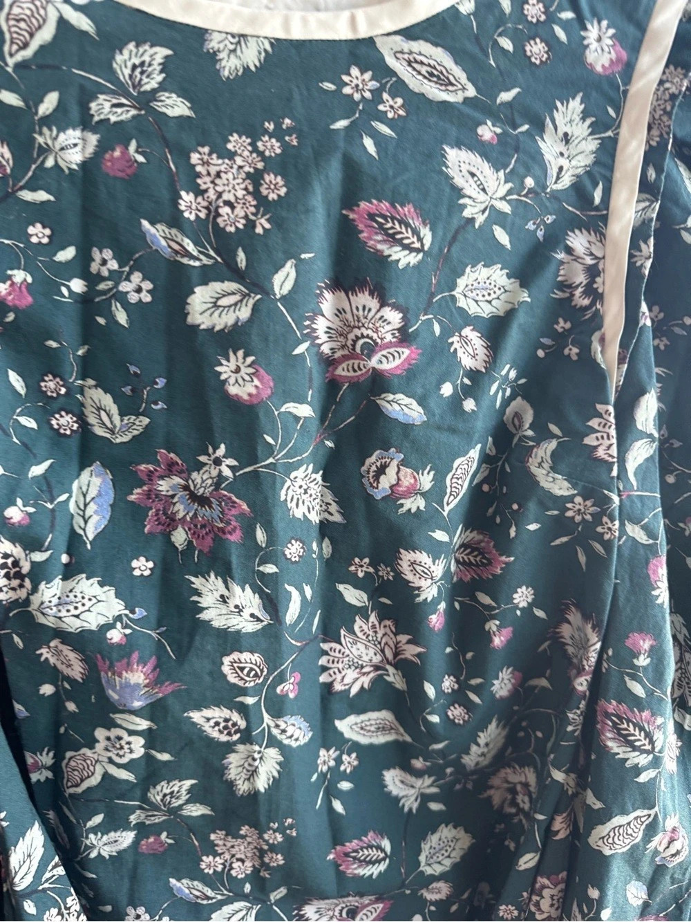 Isabel Marant Celwood Dark Green Floral Puff Sleeve Blouse Size EU 40 US L - Picture 7 of 8